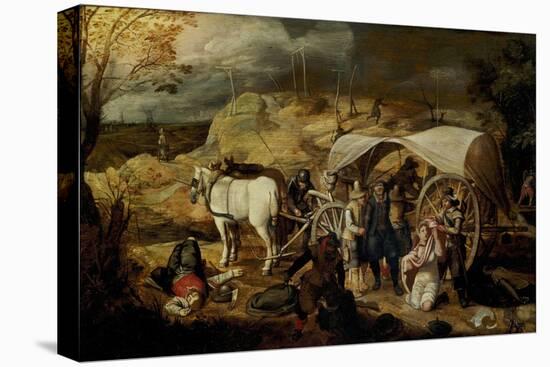 Soldiers Ambush a Cart and Passengers, Between 1600-1647-Sebastian Vrancx-Premier Image Canvas