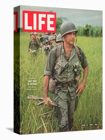 Soldiers Walking Through Grass in Vietnam, June 12, 1964-Larry Burrows-Premier Image Canvas