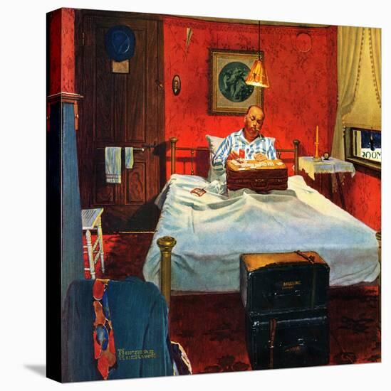 "Solitaire", August 19,1950-Norman Rockwell-Premier Image Canvas