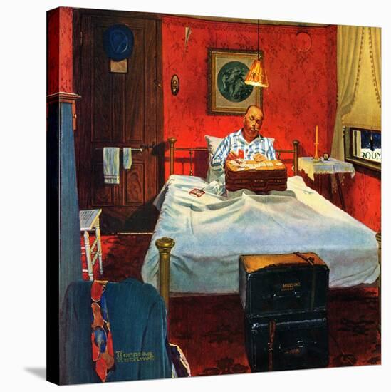 "Solitaire", August 19,1950-Norman Rockwell-Premier Image Canvas