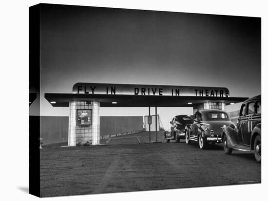 Some Customers Arriving by Car at Area Fly in Drive in Theater-Martha Holmes-Premier Image Canvas