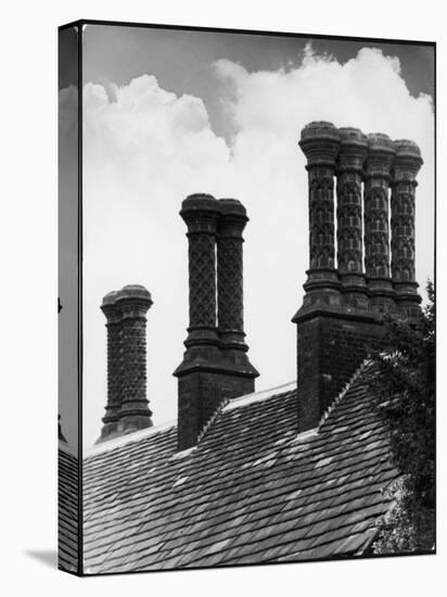 Some Fine Tudor Chimneys at Bramhall Hall, Cheshire, England-null-Premier Image Canvas