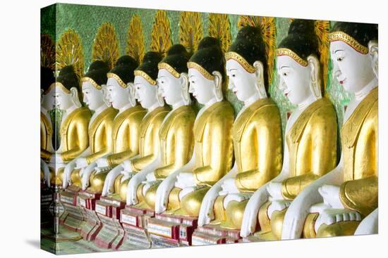 Some of the 45 Buddha Images Found at a Crescent-Shaped Colonnade at Umin Thounzeh on Sagaing Hill-Lee Frost-Premier Image Canvas