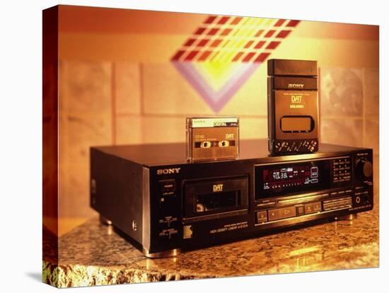 Sony's Dat Tape Deck, Walkman Portable Cassette Player and Blank Dat Cassette-Ted Thai-Premier Image Canvas
