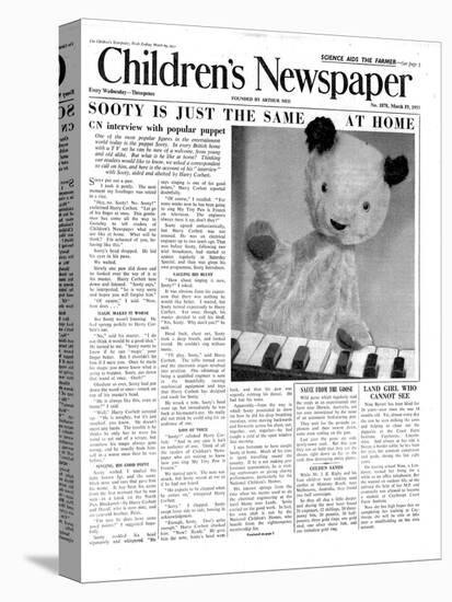 Sooty, Front Page of 'The Children's Newspaper', March 1955-English School-Premier Image Canvas