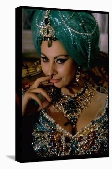 Sophia Loren in Exotic East Indian Costume for Role in Motion Picture Lady L-Gjon Mili-Premier Image Canvas