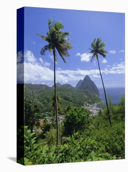 Soufriere and the Pitons, St. Lucia, Windward Islands, West Indies, Caribbean, Central America-Gavin Hellier-Premier Image Canvas