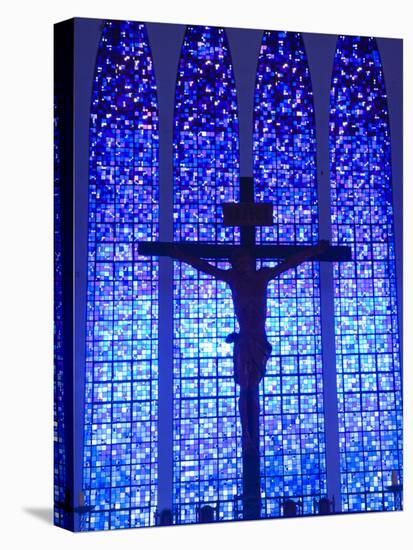 South America, Brazil, Brasilia, Distrito Federal, the Santuario Dom Bosco Church, Stained Glass Wi-Alex Robinson-Premier Image Canvas