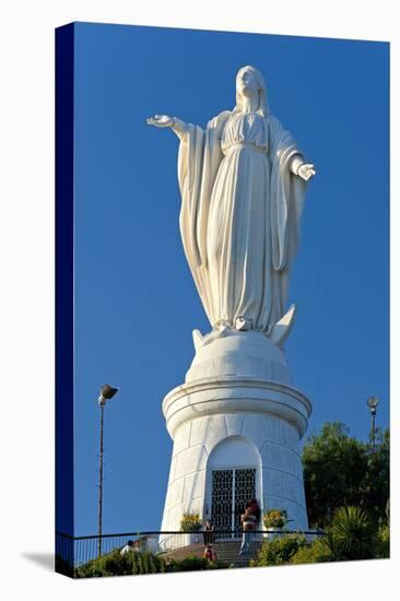 South America, Chile, Santiago De Chile, Mountain Cerro San Cristobal, Statue of the Virgin Mary-Chris Seba-Premier Image Canvas