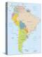 South America-Highly Detailed Map-ekler-Stretched Canvas