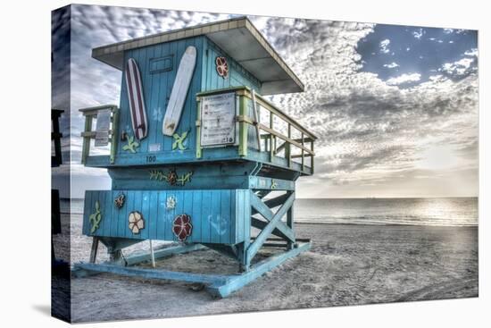 South Beach Miami: a Lifeguard Stand on South Beach During a Sunrise-Brad Beck-Premier Image Canvas