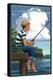 South Carolina - Boy Fishing-Lantern Press-Stretched Canvas