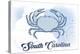 South Carolina - Crab - Blue - Coastal Icon-Lantern Press-Stretched Canvas