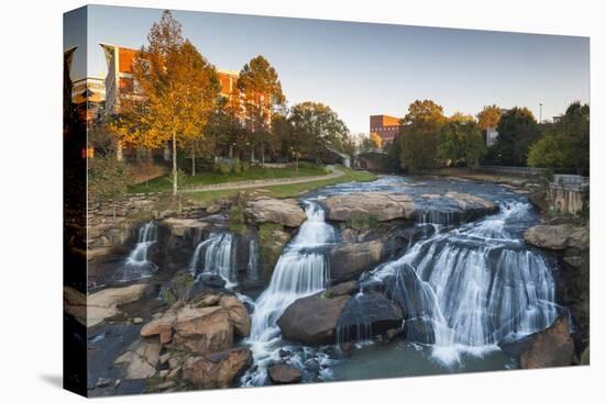 South Carolina, Greenville, Falls Park on the Reedy River, Dawn-Walter Bibikow-Premier Image Canvas
