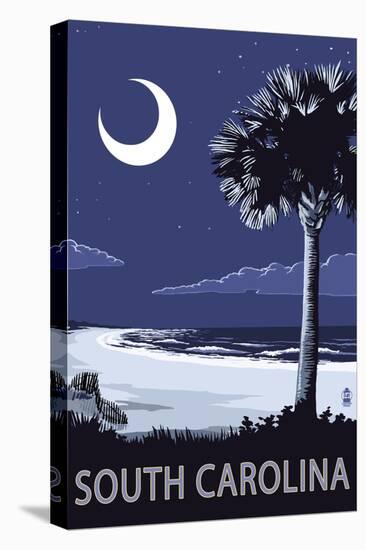 South Carolina - Palmetto Moon-Lantern Press-Stretched Canvas