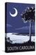 South Carolina - Palmetto Moon-Lantern Press-Stretched Canvas