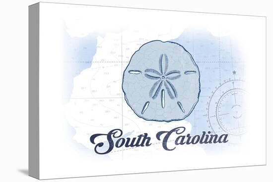 South Carolina - Sand Dollar - Blue - Coastal Icon-Lantern Press-Stretched Canvas