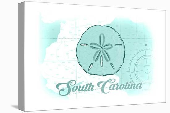 South Carolina - Sand Dollar - Teal - Coastal Icon-Lantern Press-Stretched Canvas