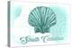 South Carolina - Scallop Shell - Teal - Coastal Icon-Lantern Press-Stretched Canvas