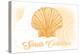 South Carolina - Scallop Shell - Yellow - Coastal Icon-Lantern Press-Stretched Canvas