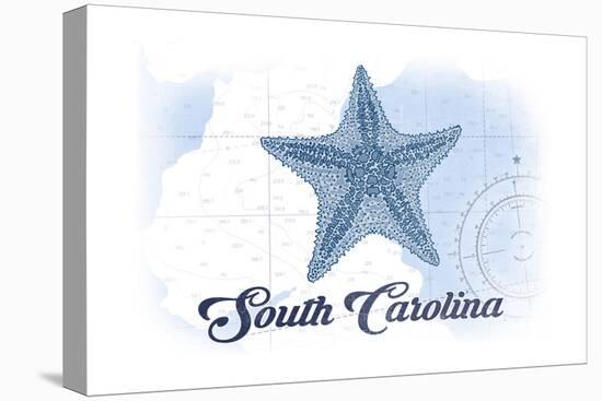 South Carolina - Starfish - Blue - Coastal Icon-Lantern Press-Stretched Canvas