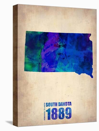South Dakota Watercolor Map-NaxArt-Stretched Canvas