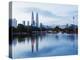 South East Asia, Malaysia, Kuala Lumpur, Petronas Towers and Kl Tower, Lake Titiwangsa-Christian Kober-Premier Image Canvas