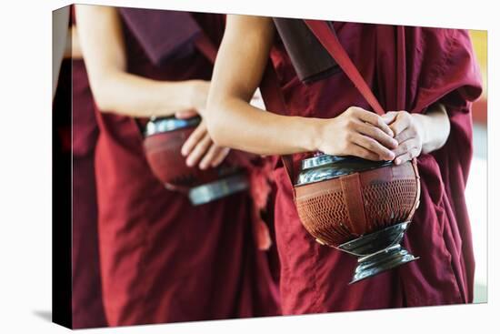 South East Asia, Myanmar, Bago, Kha Khat Wain Kyaung Monastery, Meal Time-Christian Kober-Premier Image Canvas