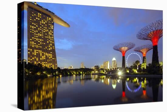 South East Asia, Singapore, South East Asia, Singapore, Gardens by the Bay and Marina Bay Sands-Christian Kober-Premier Image Canvas