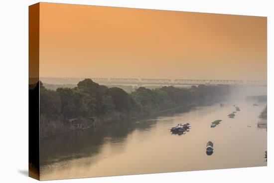 South East Asia, Vietnam, Hanoi, Red River, view from Long Bien Bridge-Alex Robinson-Premier Image Canvas
