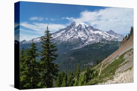 South Face of Mount Rainier seen Pinnacle Peak Trail. Mount Rainier National Park, Washington State-Alan Majchrowicz-Premier Image Canvas