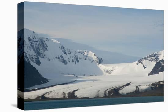 South Georgia. Bay of Isles. Glacier Coming Down from the Mountains-Inger Hogstrom-Premier Image Canvas
