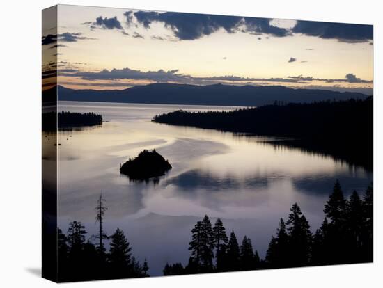 South Lake Tahoe, Nv: an Early Morning Sunrise Reflects Blue and Pink Off the Waters-Brad Beck-Premier Image Canvas