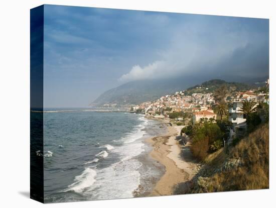 South Lesvos Resort Town, Plomari, Lesvos, Mithymna, Aegean Islands, Greece-Walter Bibikow-Premier Image Canvas