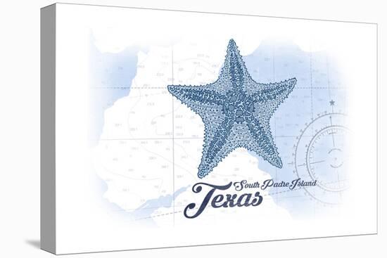 South Padre Island, Texas - Starfish - Blue - Coastal Icon-Lantern Press-Stretched Canvas