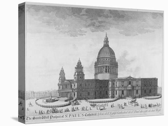 South-West View of St Paul's Cathedral, City of London, 1750-null-Premier Image Canvas