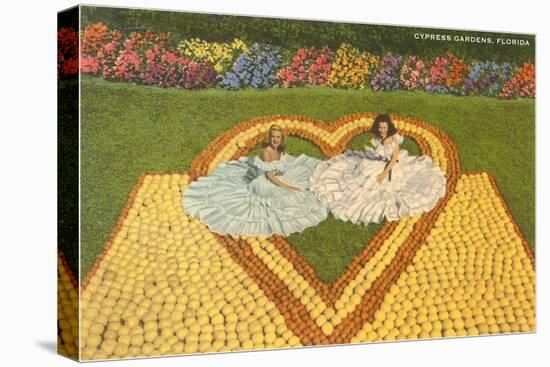 Southern Belles with Grapefruit Display, Cypress Gardens, Florida-null-Stretched Canvas