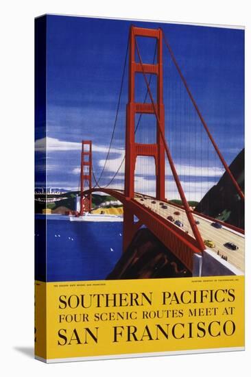 Southern Pacific's Four Scenic Routes Meet at San Francisco Travel Poster-null-Premier Image Canvas