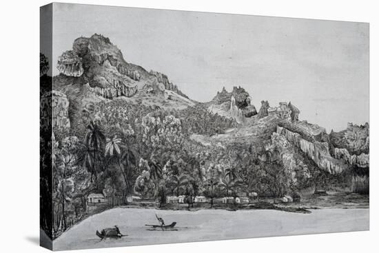 Southern View of Maupiti Island, Society Islands, Engraving from Voyage around World, 1822-1825-Louis Isidore Duperrey-Premier Image Canvas