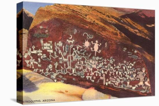 Southwest Indian Petroglyphs-null-Stretched Canvas