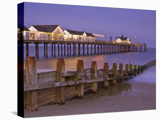 Southwold Pier and Wooden Groyne at Sunset, Southwold, Suffolk, England, United Kingdom, Europe-Neale Clark-Premier Image Canvas