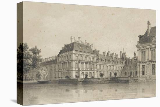 Souvenirs de Fontainebleau : Cour de la Fontaine, vue prise de l'avenue de Maintenon vers 1860-Philippe Benoist-Premier Image Canvas