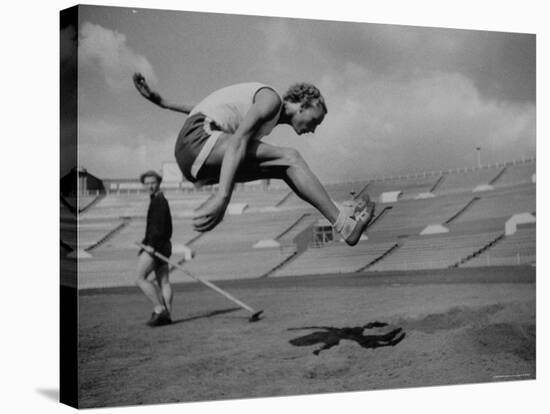 Soviet Athlete Alexandra Chundina Practicing for the Russian Olympics-Lisa Larsen-Premier Image Canvas