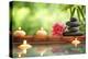 Spa Still Life with Burning Candles,Zen Stone and Bamboo Mat Reflected in a Serenity Pool-Sofiaworld-Premier Image Canvas