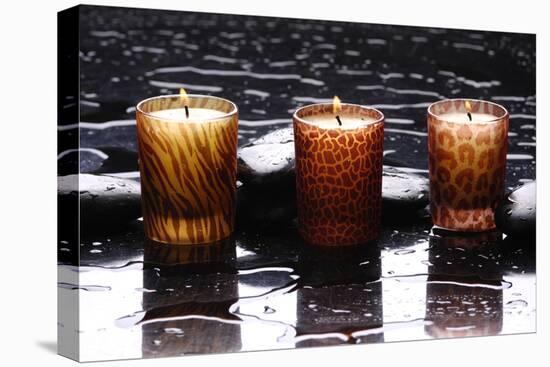 Spa Still Life with Candle Perfect Flames in Water Drops-crystalfoto-Premier Image Canvas