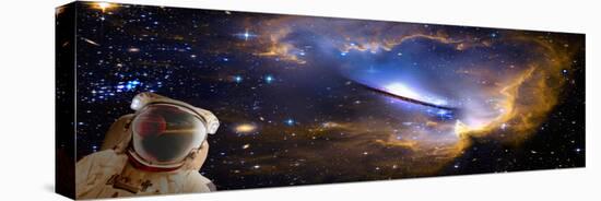 Space Man with Reflection-null-Premier Image Canvas