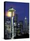 Space Needle and Full Moon, Seattle, Washington, USA-William Sutton-Premier Image Canvas
