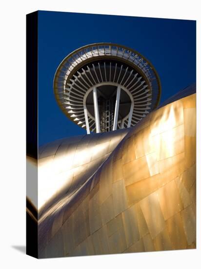 Space Needle and the Experience Music Project, Seattle Center, Seattle, Washington, USA-Jamie & Judy Wild-Premier Image Canvas