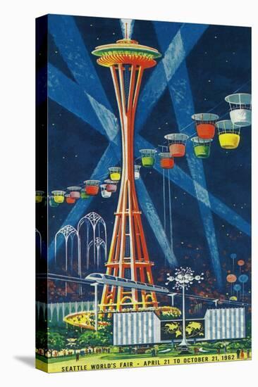Space Needle Worlds Fair Poster - Seattle, WA-Lantern Press-Stretched Canvas