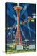 Space Needle Worlds Fair Poster - Seattle, WA-Lantern Press-Stretched Canvas